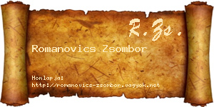 Romanovics Zsombor névjegykártya